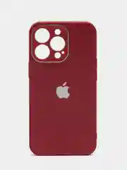 Багровый силиконовый чехол на iPhone 13, 13 Pro, 13 Pro Max, со стеклянной панелью