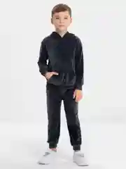 Угольный детский костюм бархатный