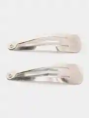 Серебряный заколки для волос клик-клак, однотонные, 4 см и 6,5 см