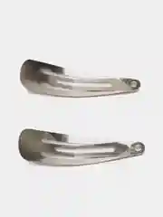 Серебряный заколки для волос клик-клак, однотонные, 4 см и 6,5 см