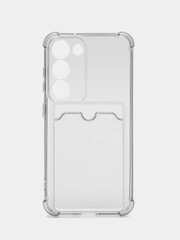 Чехол для Samsung Galaxy S23, Самсунг С23 прозрачный, с карманом для карты