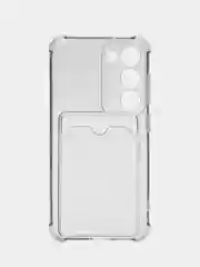 Прозрачный чехол для Samsung Galaxy S23, Самсунг С23 прозрачный, с карманом для карты
