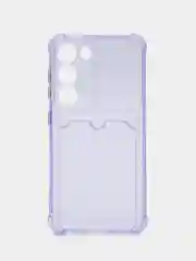 Лавандовый чехол для Samsung Galaxy S23, Самсунг С23 прозрачный, с карманом для карты