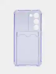 Лавандовый чехол для Samsung Galaxy S23, Самсунг С23 прозрачный, с карманом для карты