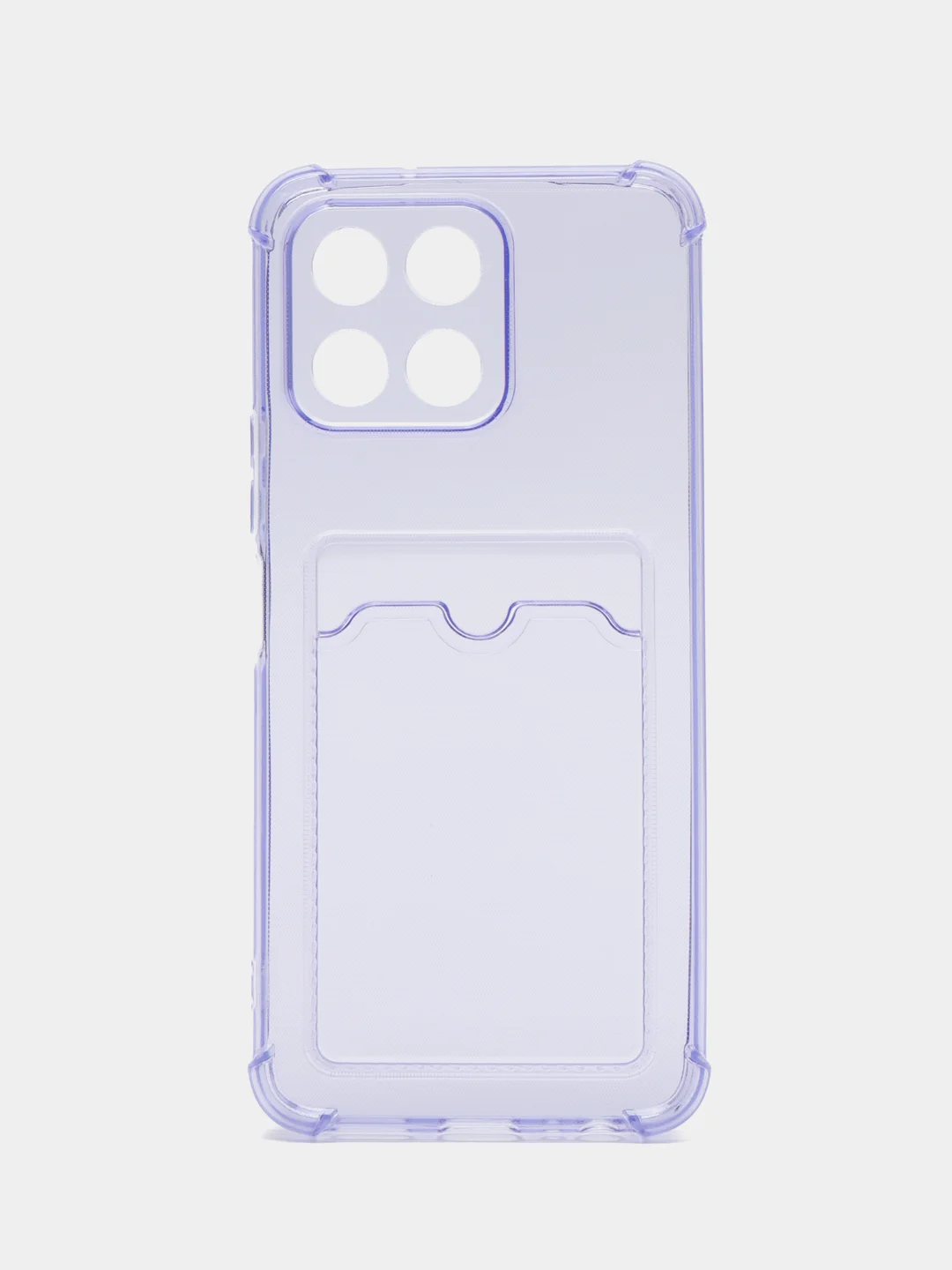 Лавандовый чехол для Honor X6, Honor X8 5G / Хонор Х6, Х8 5Г прозрачный, с карманом для карты