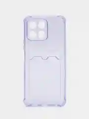 Лавандовый чехол для Honor X6, Honor X8 5G / Хонор Х6, Х8 5Г прозрачный, с карманом для карты