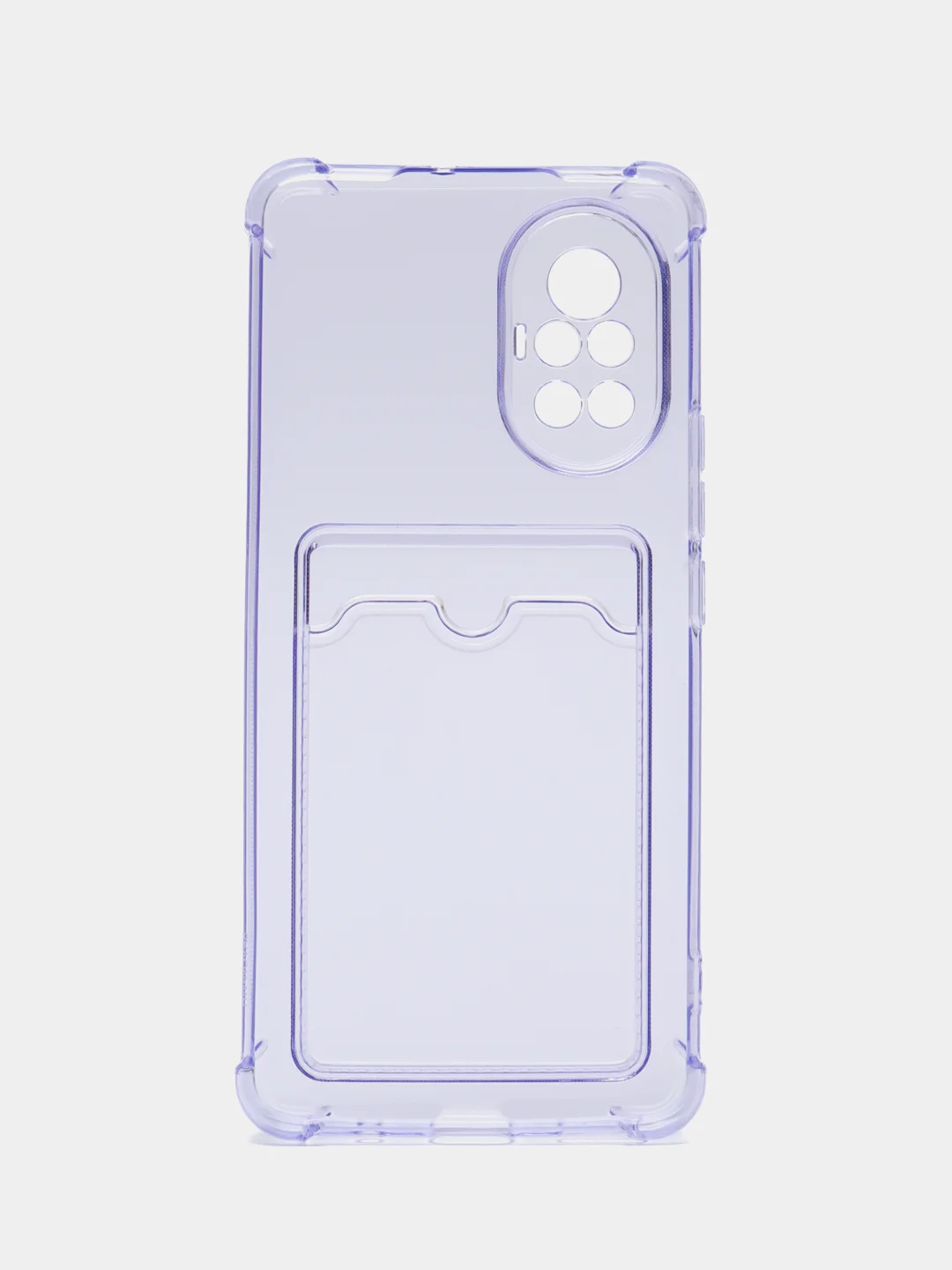 Лавандовый чехол противоударный Huawei Nova 8 (Хуавей Нова 8), прозрачный, с карманом для карты
