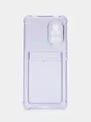 Лавандовый чехол противоударный Huawei Nova 8 (Хуавей Нова 8), прозрачный, с карманом для карты