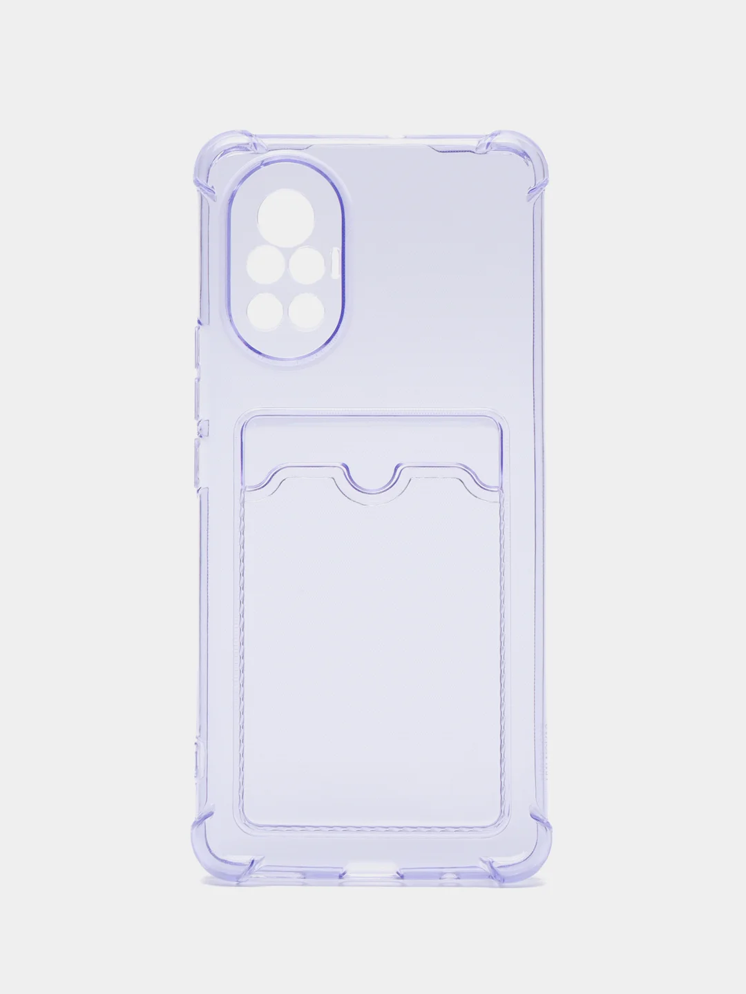 Лавандовый чехол противоударный Huawei Nova 8 (Хуавей Нова 8), прозрачный, с карманом для карты