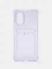 Лавандовый чехол противоударный Huawei Nova 8 (Хуавей Нова 8), прозрачный, с карманом для карты