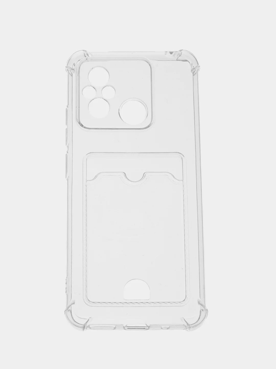 Прозрачный чехол для Xiaomi Redmi 12C, Сяоми Редми 12С, прозрачный, с карманом для карты