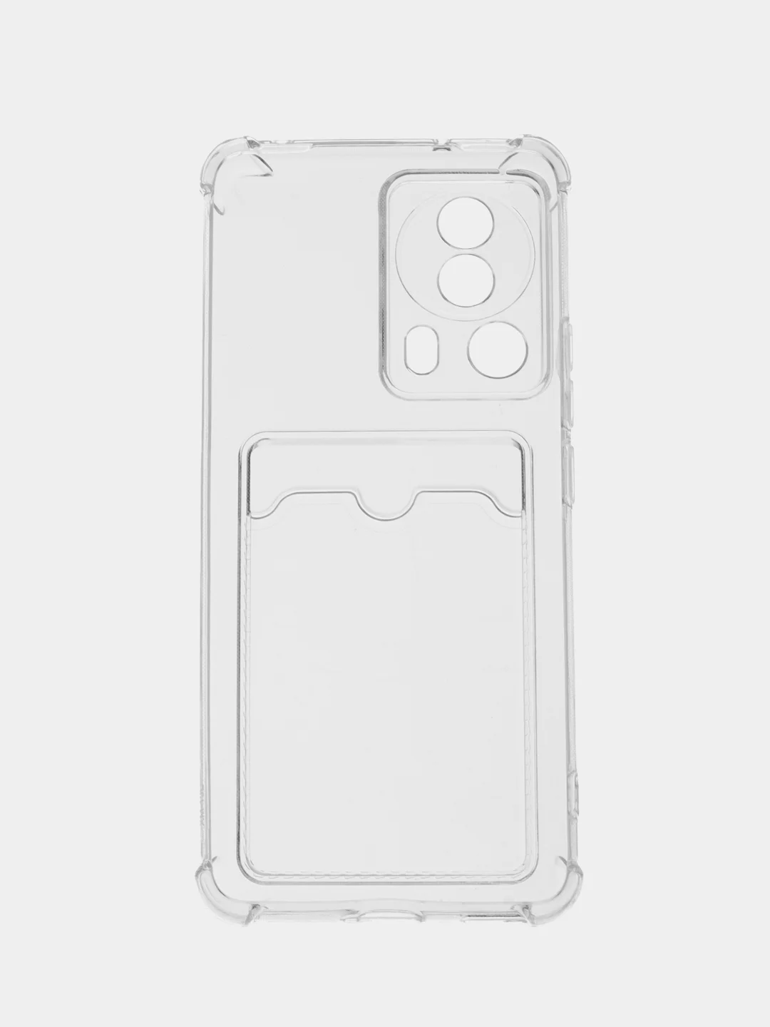 Прозрачный чехол противоударный Xiaomi 13 Lite / Сяоми 13 Лайт, прозрачный, с карманом для карты
