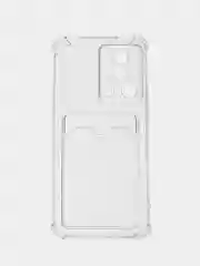 Прозрачный чехол противоударный Xiaomi 13 Lite / Сяоми 13 Лайт, прозрачный, с карманом для карты