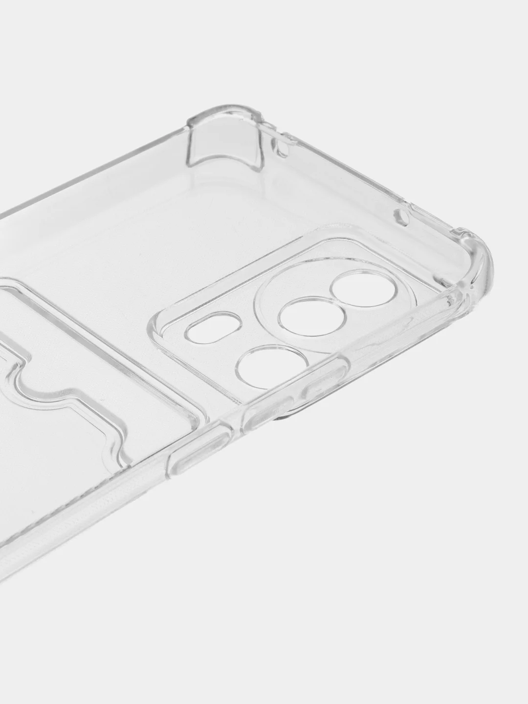 Прозрачный чехол противоударный Xiaomi 13 Lite / Сяоми 13 Лайт, прозрачный, с карманом для карты