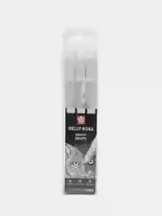 Ручки гелевые Белые Sakura (Япония) Gelly Roll, Набор 3 штуки, узел 0,5/0,8/1 мм, 144071