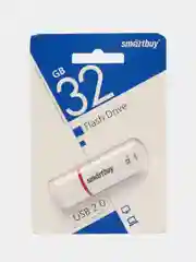 Флешка накопитель для компьютера 32 Gb, Smartbuy Crown, Usb 2.0, белый, 512185