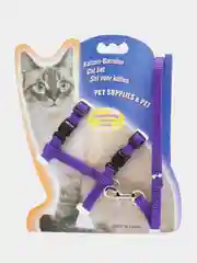Фиолетовый шлейка для собак и кошек, с поводком, регулируемая
