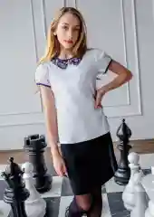Блузка для девочки Nota Bene школьная, с короткими рукавами