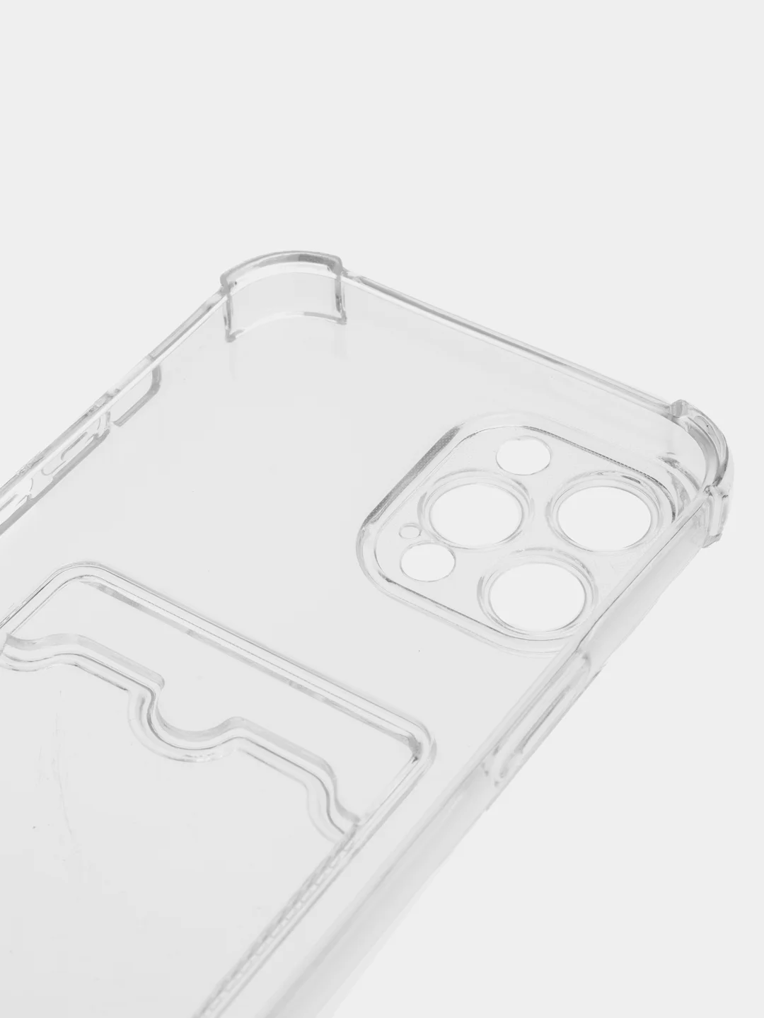 Прозрачный чехол для iPhone XR, 11, 12, 13, Pro, Pro Max, прозрачный силикон, с карманом для карт