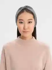Серый повязка на голову, утепленная, двухслойная, вязаная