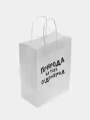 Аметистовый крафтовые подарочные пакеты с приколами белые, размер 24 х 14 х 30 см