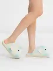 Бирюзовый тапочки женские с альпаками