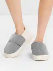 Серый тапочки домашние теплые