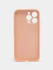 Коралловый меланж силиконовый чехол на iPhone 14, 14 Plus, 14 Pro, 14 Pro Max, со стеклянной панелью