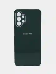 Тёмно-зелёный чехол для Samsung Galaxy A13, Самсунг Галакси А13 4G, пластиковый, глянцевый, под стекло