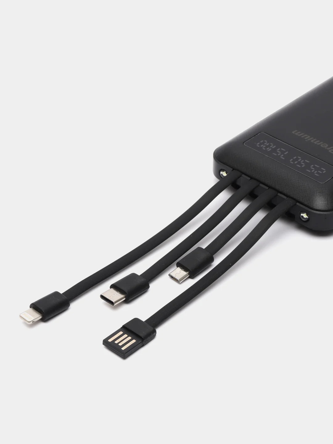 Черный повербанк внешний аккумулятор, 10000 mAh