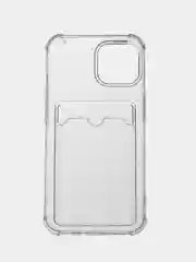 Марсала чехол для iPhone 11, 12, 13, 14, 14 Pro, Plus, Pro Max, прозрачный, с карманом для карт