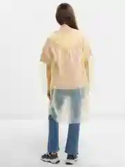Желтый дождевик с капюшоном в футляре/панчо
