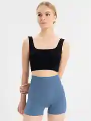 Синий меланж шорты для фитнеса бесшовные