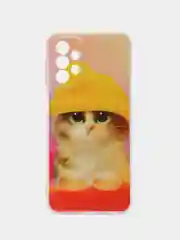 Желтый чехол силиконовый на Samsung Galaxy A23 / Самсунг А23 прозрачный с рисунком, защита камеры