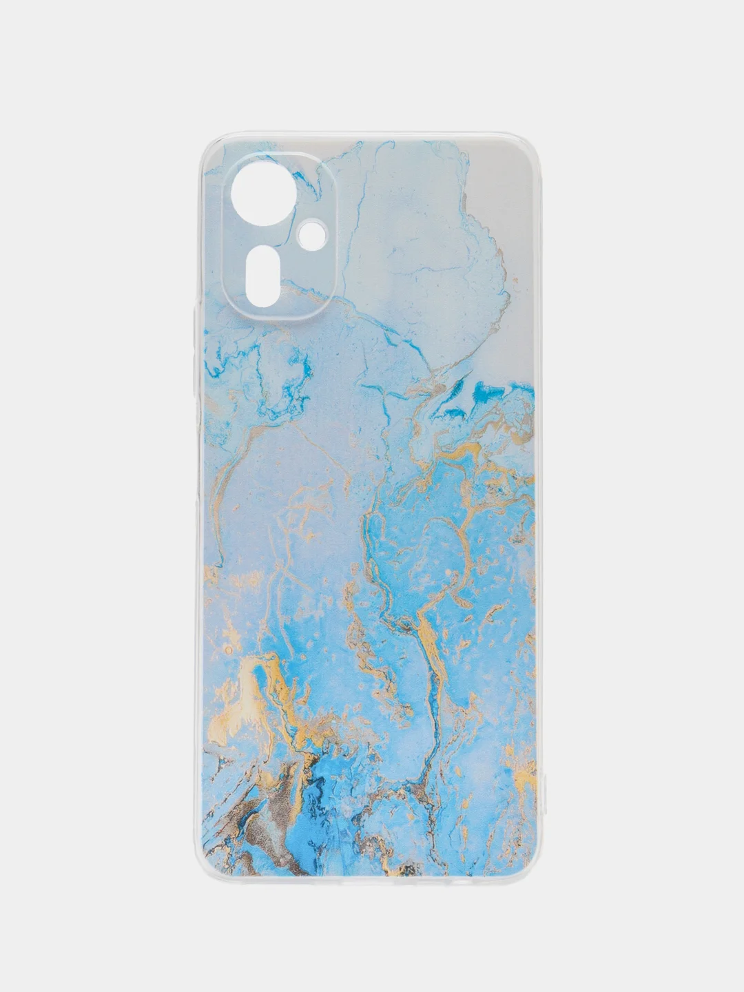 Светло-синий силиконовый чехол на Tecno Camon 19 Neo / Текно Камон 19 Нео с рисунком, защита камеры