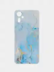 Светло-синий силиконовый чехол на Tecno Camon 19 Neo / Текно Камон 19 Нео с рисунком, защита камеры