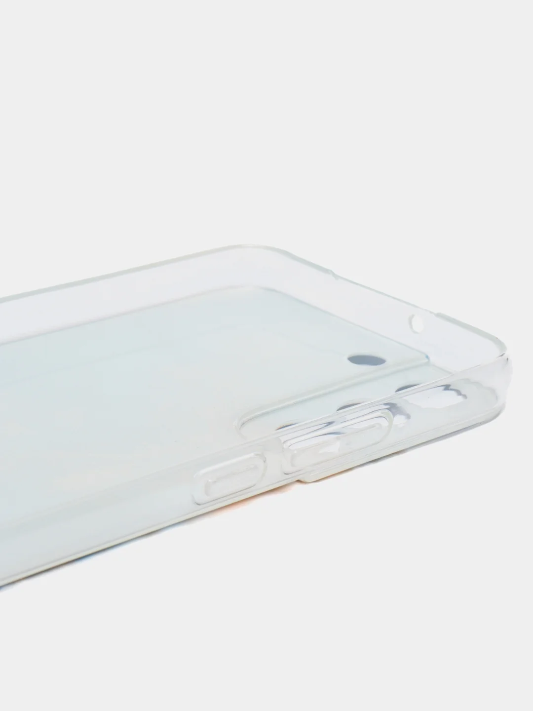 Голубой силиконовый чехол на Samsung Galaxy S22 / Самсунг S22 прозрачный с рисунком, защита камеры