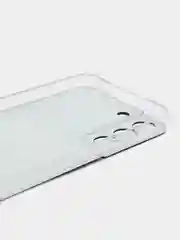 Тёмно-коричневый силиконовый чехол на Samsung Galaxy S22 / Самсунг S22 прозрачный с рисунком, защита камеры