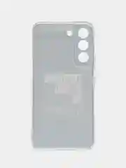 Тёмно-коричневый силиконовый чехол на Samsung Galaxy S22 / Самсунг S22 прозрачный с рисунком, защита камеры