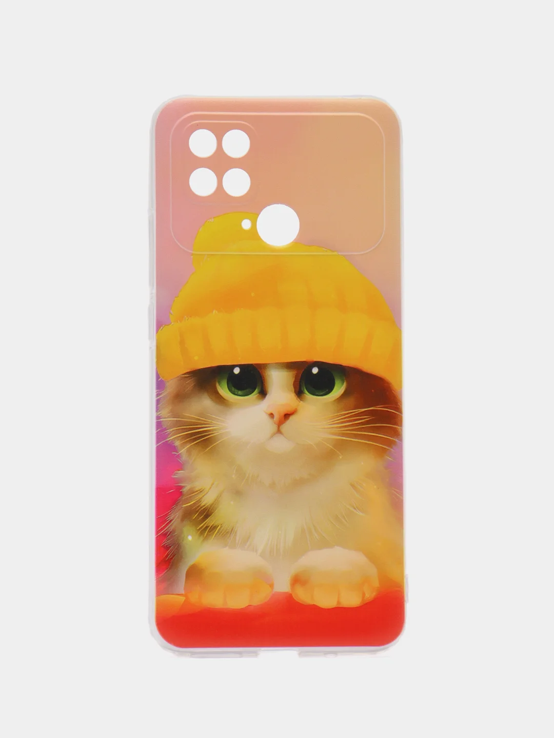 Желтый силиконовый чехол на Xiaomi Poco C40 / Сяоми Поко С40 прозрачный с рисунком, защита камеры