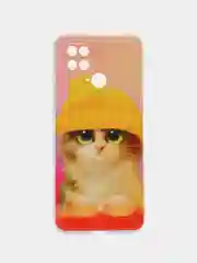 Желтый силиконовый чехол на Xiaomi Poco C40 / Сяоми Поко С40 прозрачный с рисунком, защита камеры