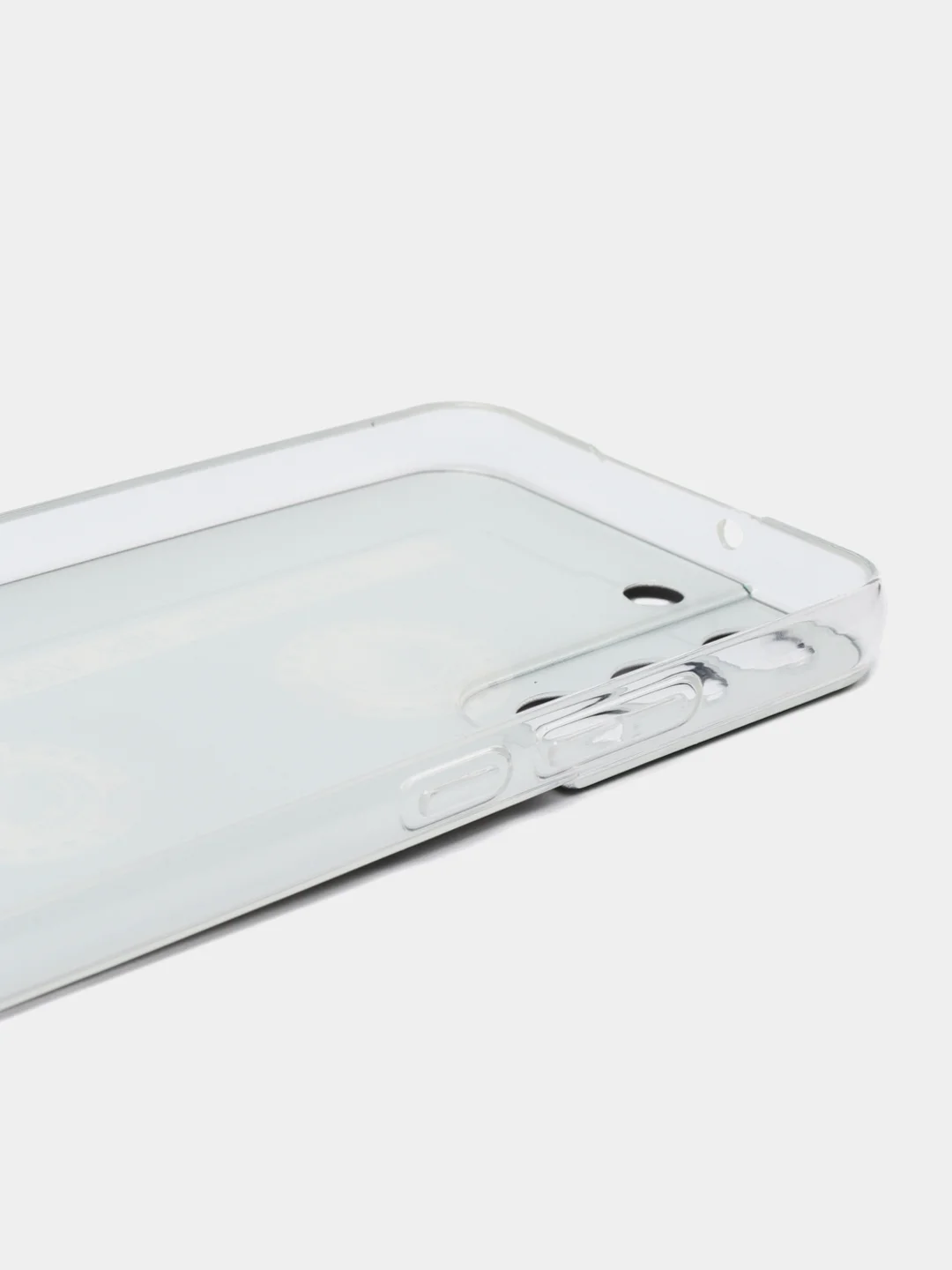 Хром силиконовый чехол на Samsung Galaxy S22 / Самсунг S22 прозрачный с рисунком, защита камеры