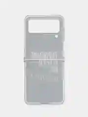 Тёмно-коричневый силиконовый чехол на Samsung Galaxy Z Flip 4 / Самсунг Z Flip 4 с рисунком, защита камеры