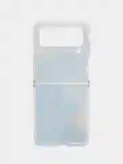 Светло-синий силиконовый чехол на Samsung Galaxy Z Flip 4 / Самсунг Z Flip 4 с рисунком, защита камеры