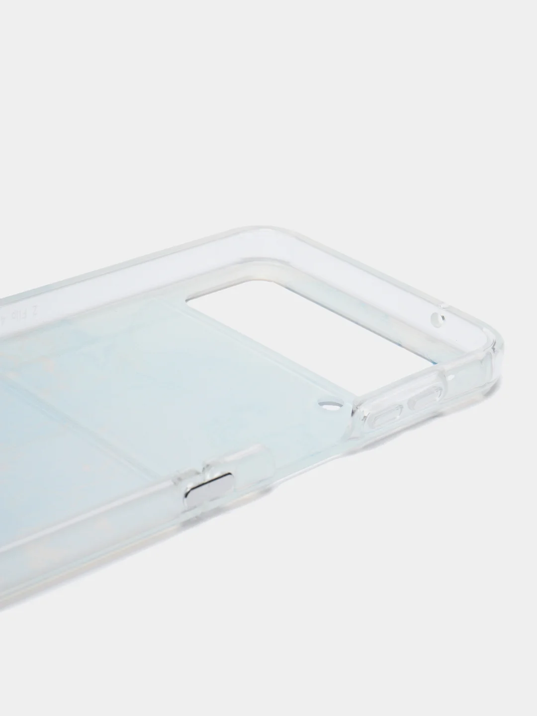 Светло-синий силиконовый чехол на Samsung Galaxy Z Flip 4 / Самсунг Z Flip 4 с рисунком, защита камеры