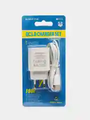 Белый быстрая зарядка micro BA72A Spring QC3.0, набор с кабелем Micro-USB, СЗУ, быстрая зарядка