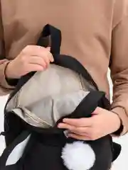 Черный рюкзак  с ушками зайца