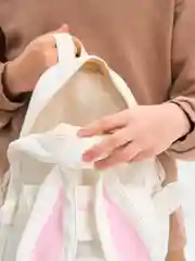 Белый рюкзак  с ушками зайца