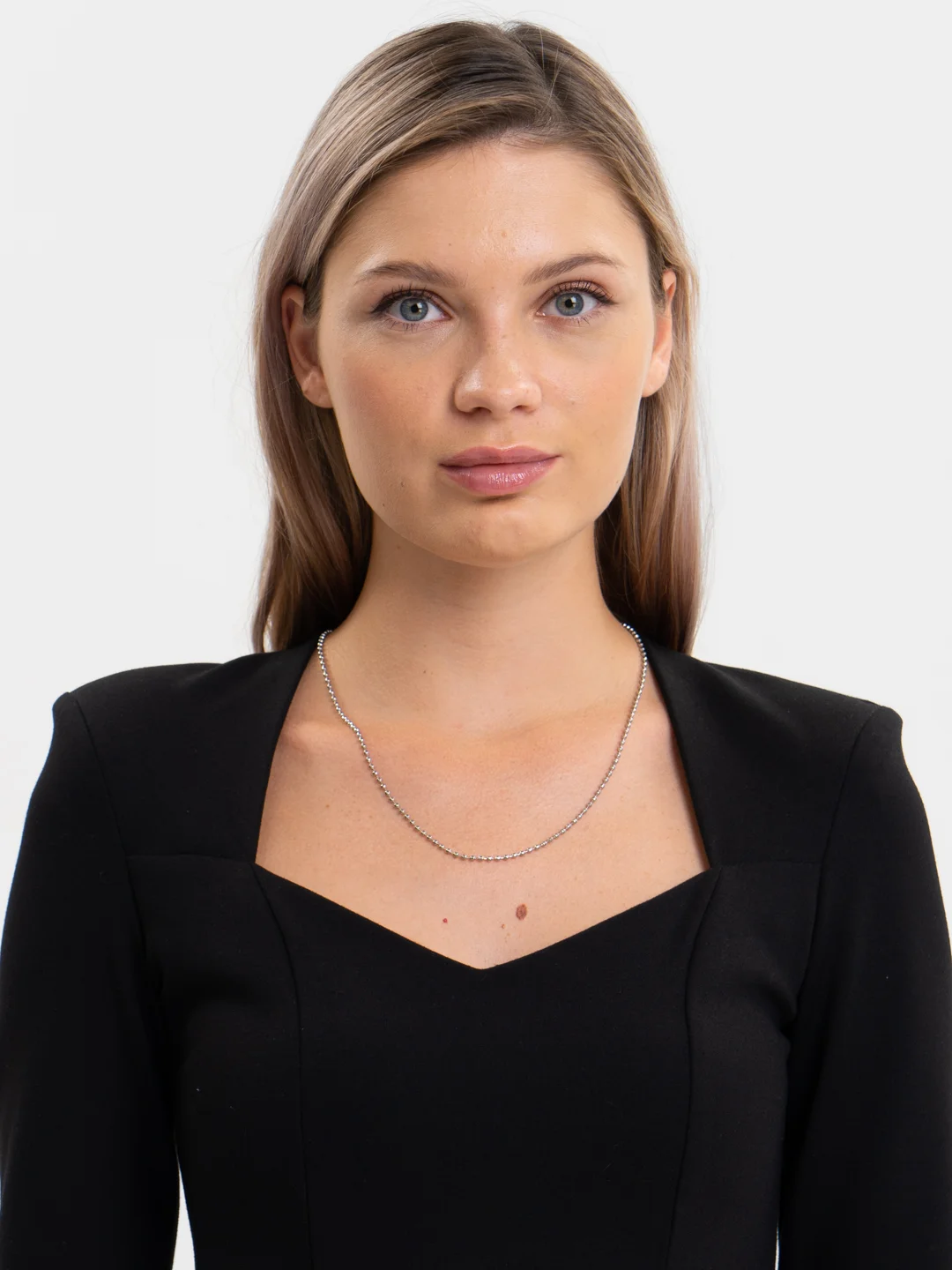 Серебряный цепочка шариковая, 60 и 70 см, с замком