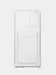 Прозрачный чехол для Samsung Galaxy Note 20 (Самсунг Галакси Нот 20) прозрачный, с карманом для карты